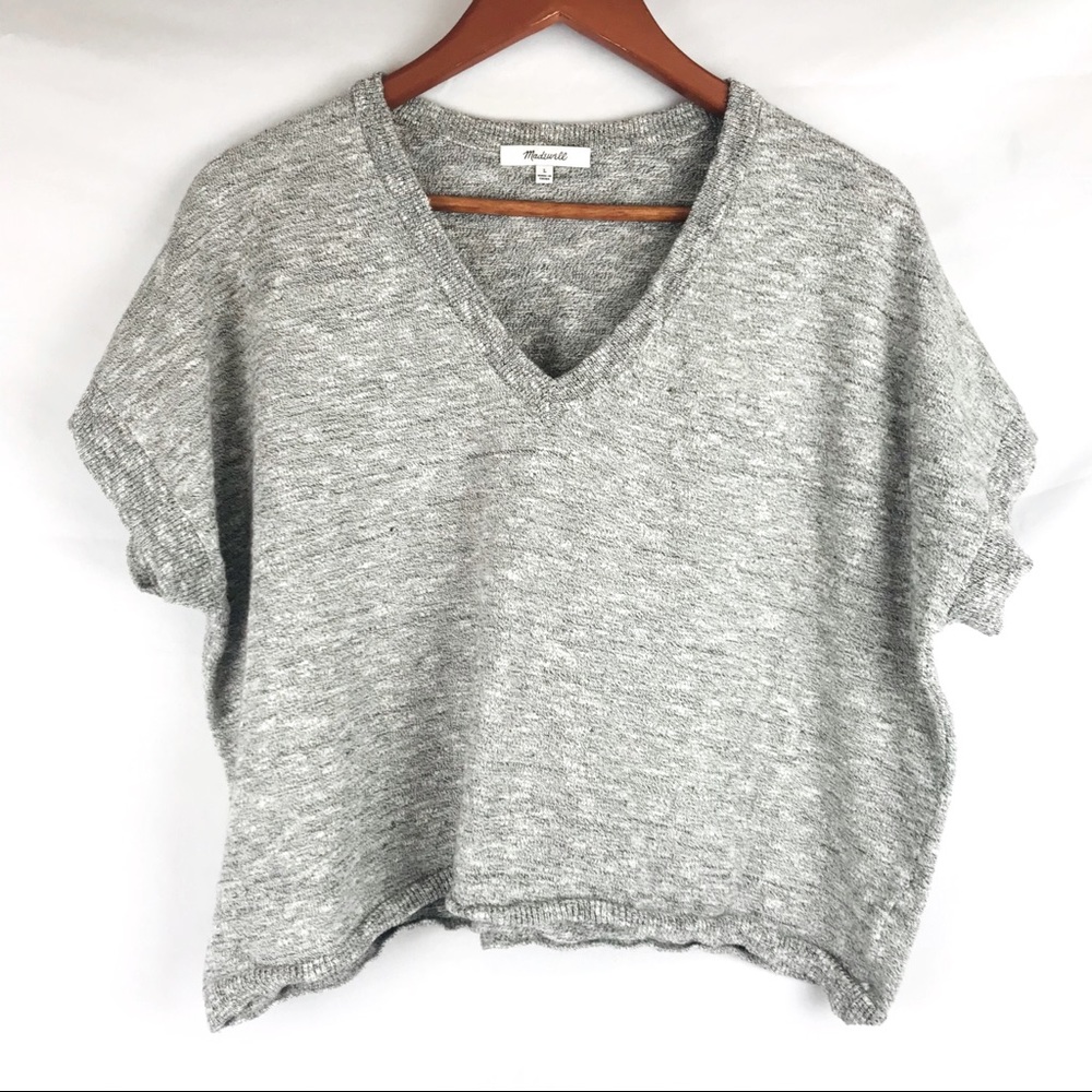 MADEWELL Marled Ellendale Sweater Cap Sleeve Sz L